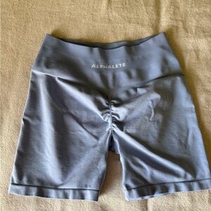 Alphalete Women's Scrunch High-Waist Bike Shorts in periwinkle